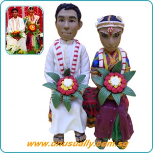 Full Custom 3D Caricature Tamil Wedding Theme Figurines